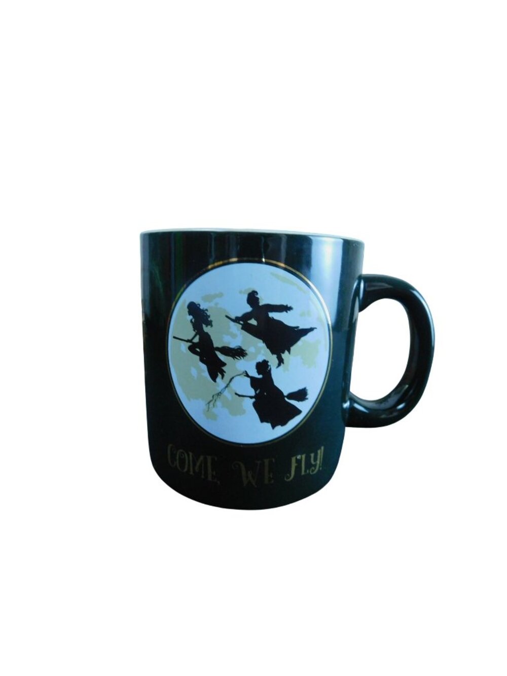 Come We Fly Disney Hocus Pocus Witch Silhouette Mug Black Coffee Tea